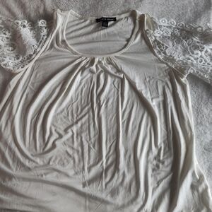 Cable & Gauge Ivory Blouse with Lace Detail